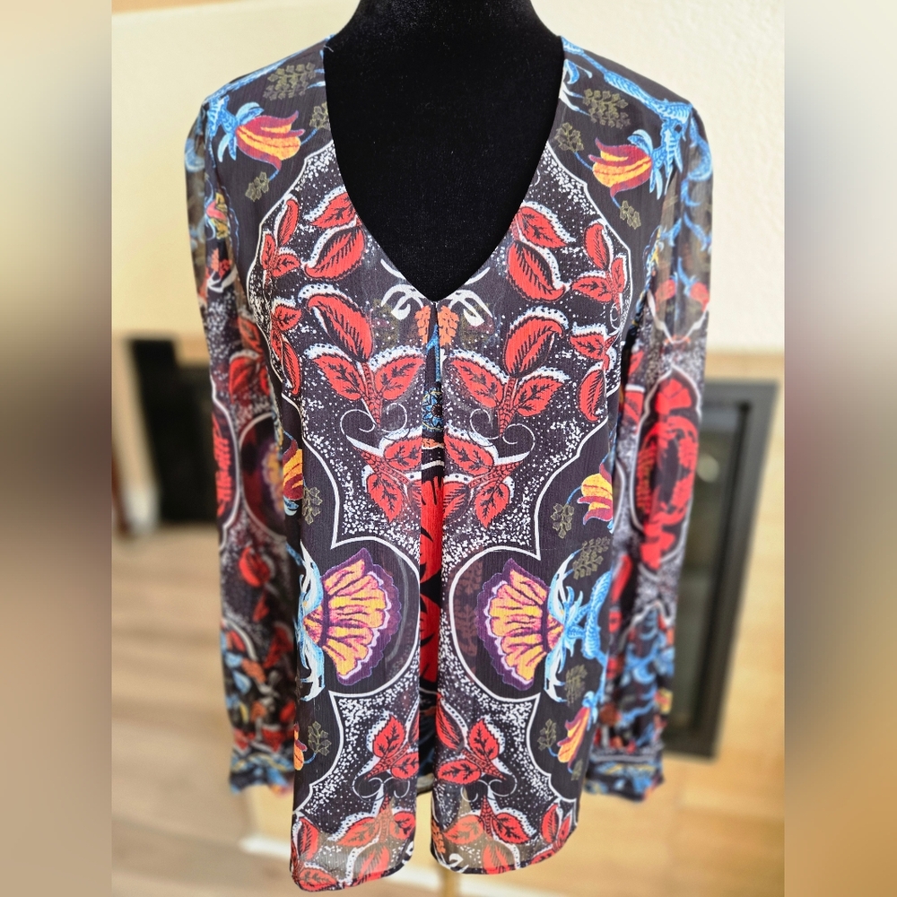 Alice + Olivia Multicolor Floral Blouse